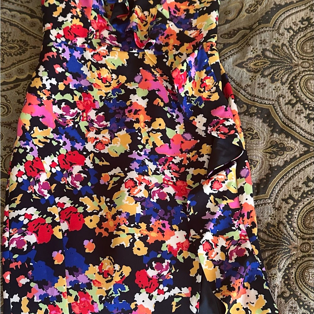 Aidan Mattox One Shoulder Floral Dress - Multicolor - worn once
